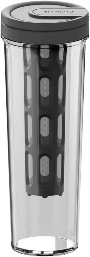 Cold Brew Coffee Portable Cup: Detachable, Fine Mesh Filter, Cold and Heat Resistant, Independent Coffee Channel, Leak-proof Seal, Ideal for Travel (1L   black)