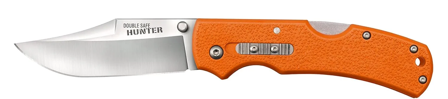 Cold Steel DOUBLE SAFE HUNTER (ORANGE) / 8-3/8" OVERALL / 3.5" BLADE / 3MM THICK / 4-7/8" LONG GFN HANDLE / 8CR13MOV STAINLESS STEEL/AMBI BELT CLIP/BLISTER PACKED