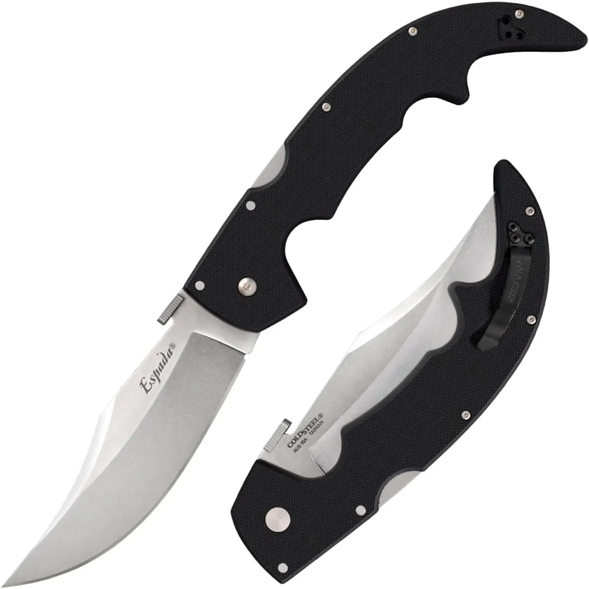 Cold Steel Espada AUS10A Steel Ultra-Sharp Blades Matte Black G-10 Handle Scales Tactical Pocket Folding Knife with Tri-Ad Lock