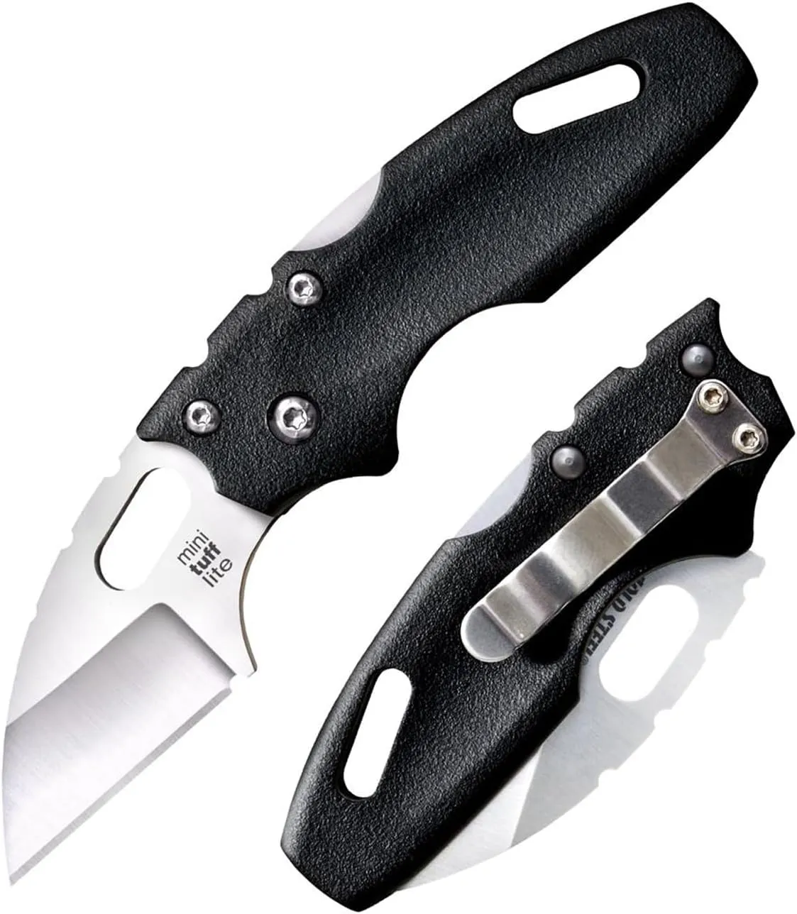 COLD STEEL Mini Tuff Lite 2" 4034SS Sheepsfoot Razor-Sharp Blade 3" Griv-Ex Handle Everyday Carry Pocket Folding Knife w/Tri-Ad Lock