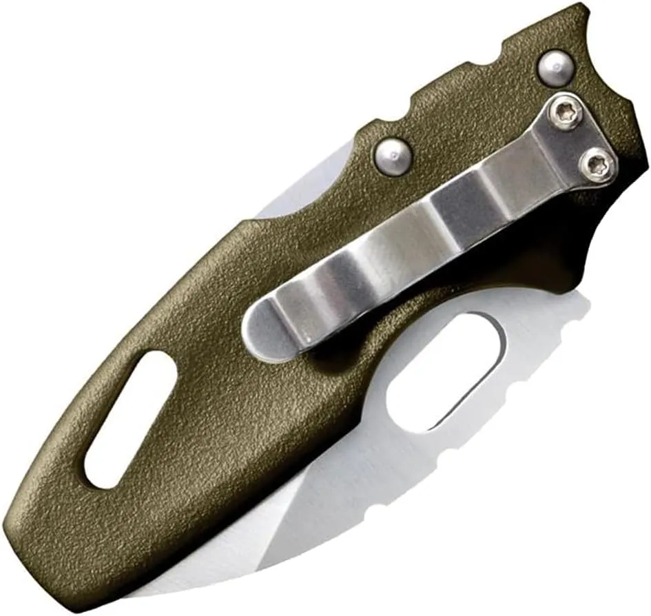 COLD STEEL Mini Tuff Lite 2" 4034SS Sheepsfoot Razor-Sharp Blade 3" Griv-Ex Handle Everyday Carry Pocket Folding Knife w/Tri-Ad Lock