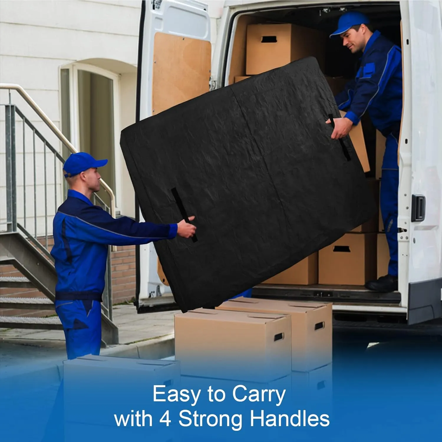 Coldwind Mattress Bags for Moving and Storage,Waterproof Mattress Cover for Moving with Heavy Duty Handles, Strong Zipper, Reusable Mattress Storage Bag, Moving Supplies & Moving Bags,King Size,Black