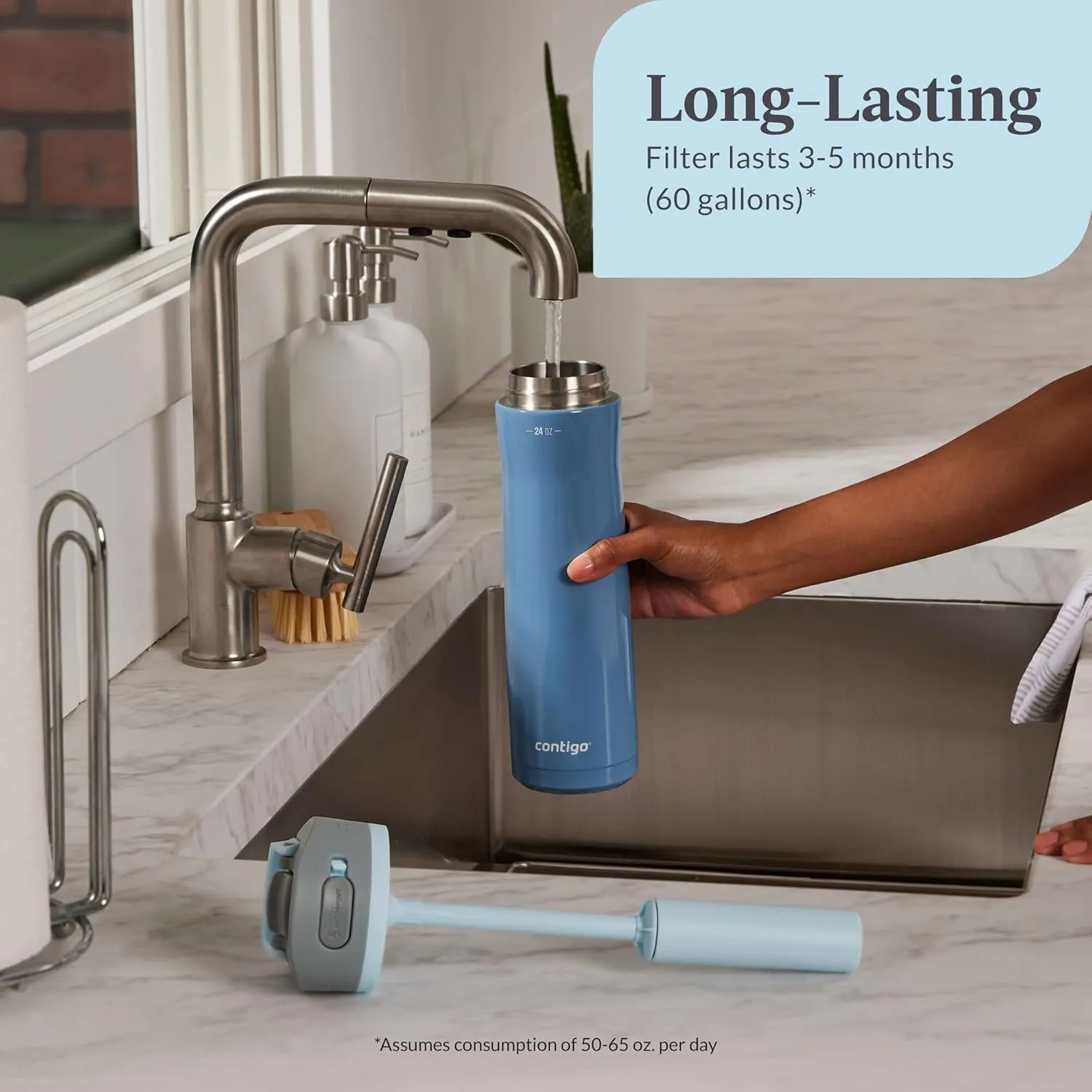 Contigo Replacement Filter for Wells Filter Water Bottle with AUTOSPOUT Straw Lid