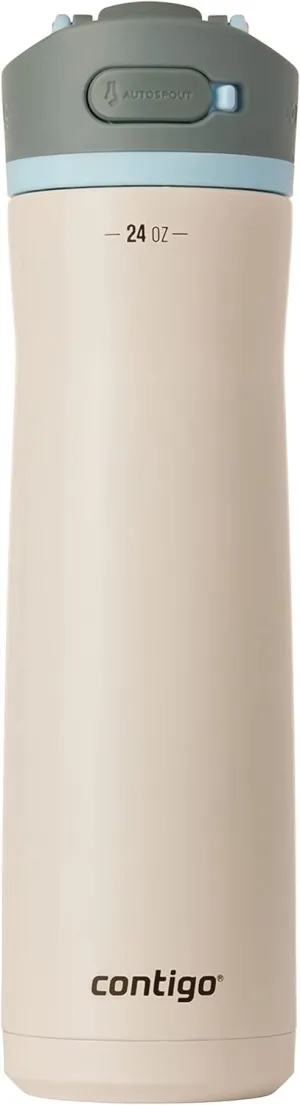 Contigo Wells Chill Stainless Steel Filter Water Bottle with AUTOSPOUT Straw Lid, 24 Oz., Salt
