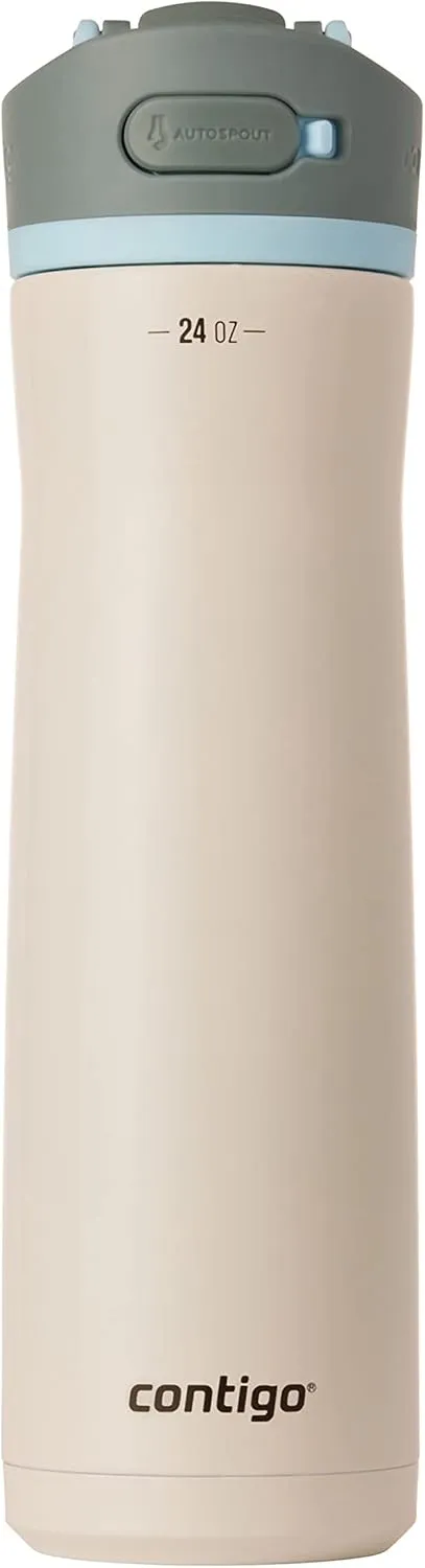 Contigo Wells Chill Stainless Steel Filter Water Bottle with AUTOSPOUT Straw Lid, 24 Oz., Salt