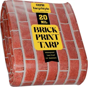 Core Tarps Extreme Heavy Duty 20 Mil Tarp Cover, Waterproof, UV Resistant, Rip and Tear Proof, Poly Tarpaulin with Reinforced Edges for Roof, Camping, Patio, Pool, Boat (Bricks/Black 6′ X 8′)