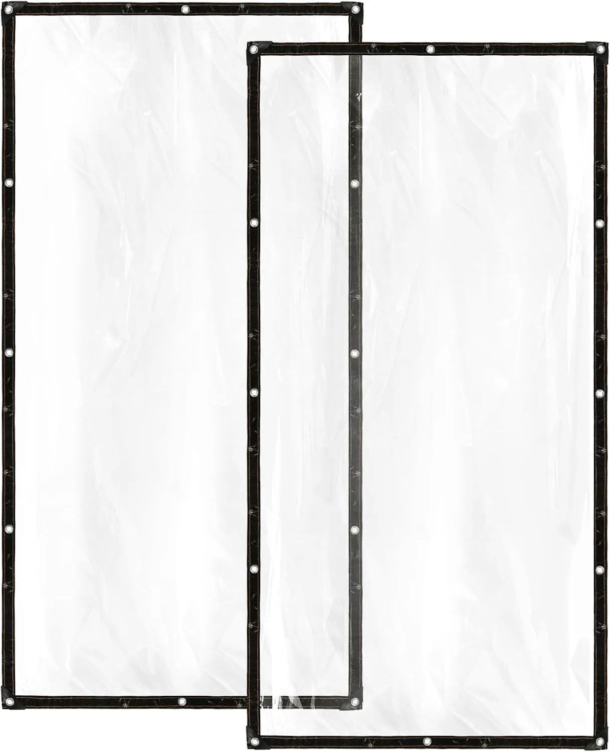 Cosmos 2 Pcs Clear Tarp Cover Heavy Duty Transparent Plastic Tarpaulin Rain Tarp with Grommets for Garden Greenhouse Plant Cover Balcony Patio Outdoor Camping, Waterproof & Tear Resistant, 78 x 39 in