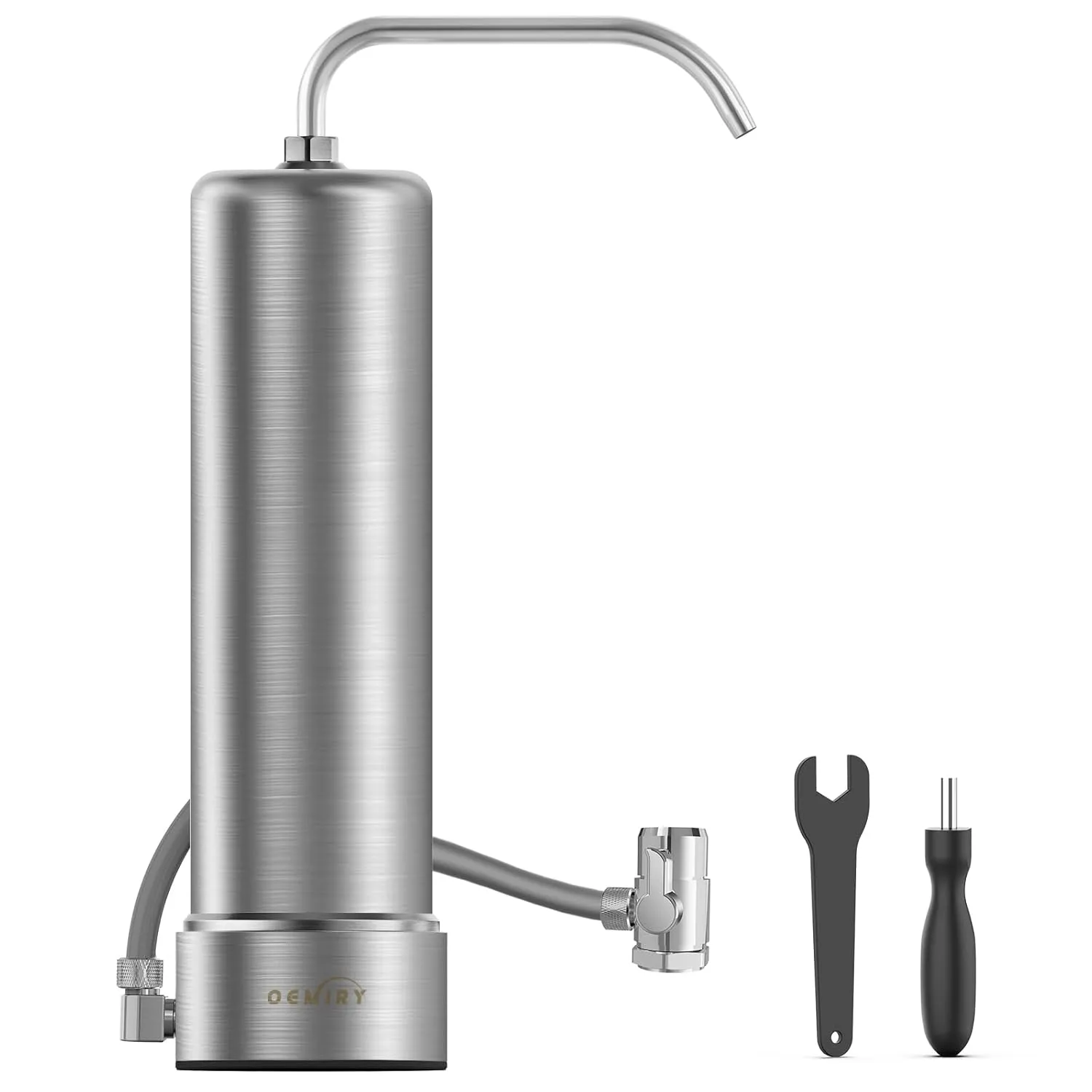 Countertop Water Filter System,Stainless Steel 8000 Gallons Faucet Water Filter, Reduces 99.99% Lead, Chlorine, Heavy Metals, Bad Taste & Odor CF01 (1 Filter)
