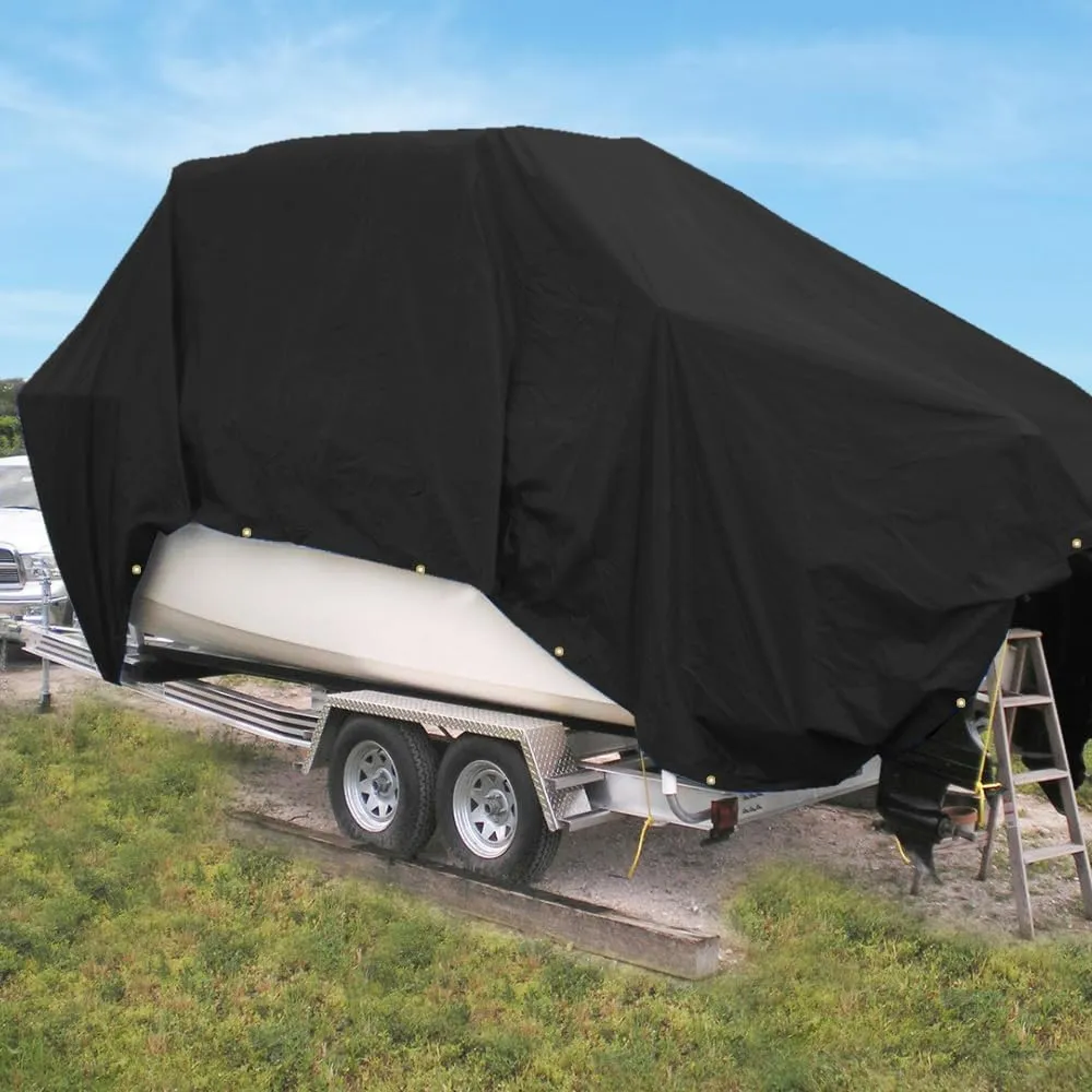 Covers & All Tarp Waterproof with Grommets, 18 Oz PVC Vinyl Coated Tarps Heavy Duty Waterproof, Tear & UV Resistant, Versatile Use – Roof, Canopy, Camping, Patio, Pool, Trailer (6’ x 10’, Black)