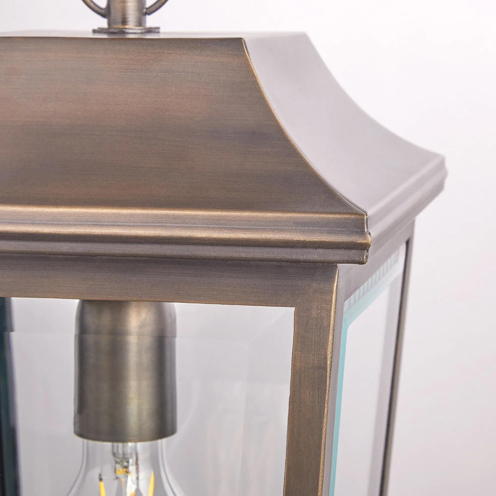 Crail IP44 exterior hanging lantern in bronze