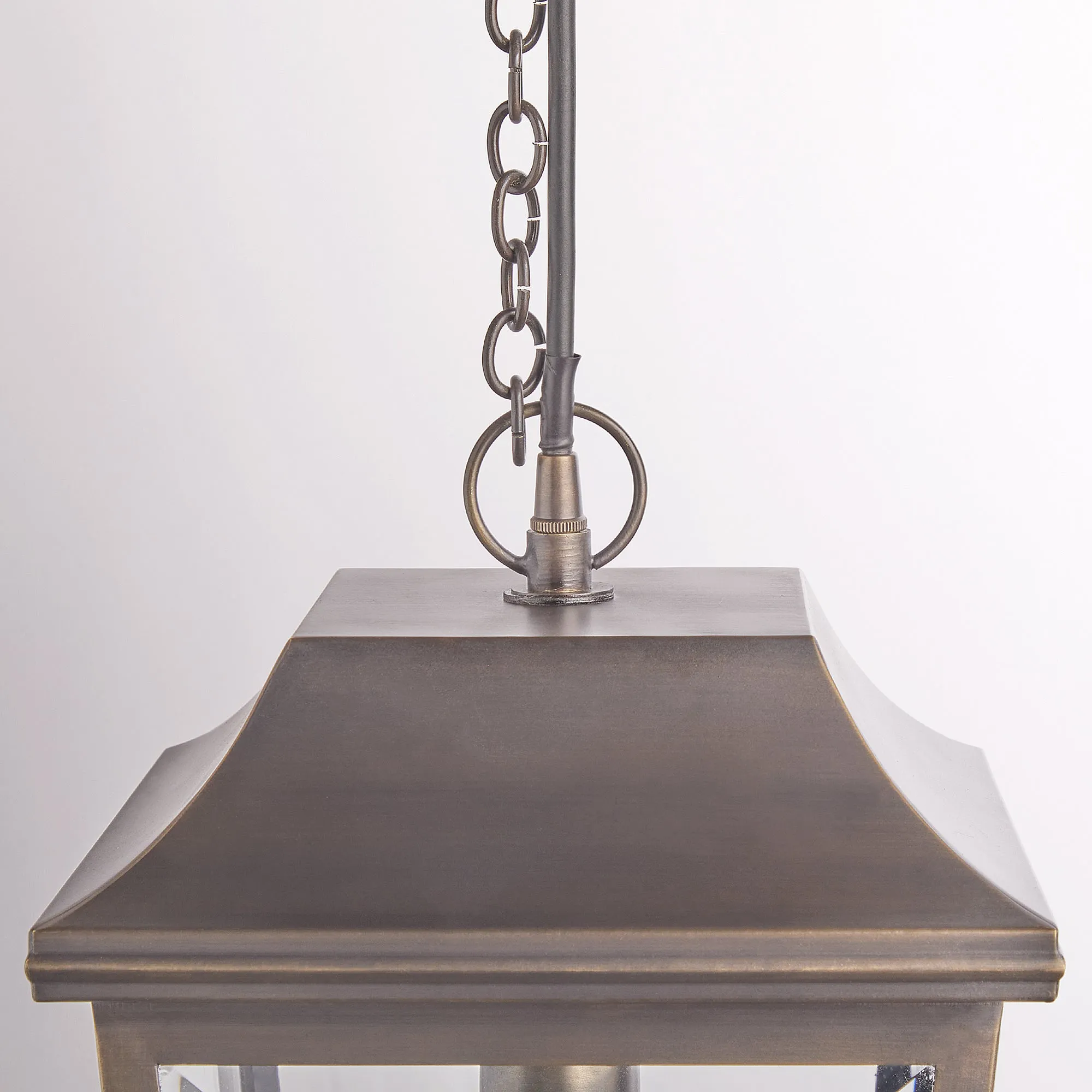 Crail IP44 exterior hanging lantern in bronze