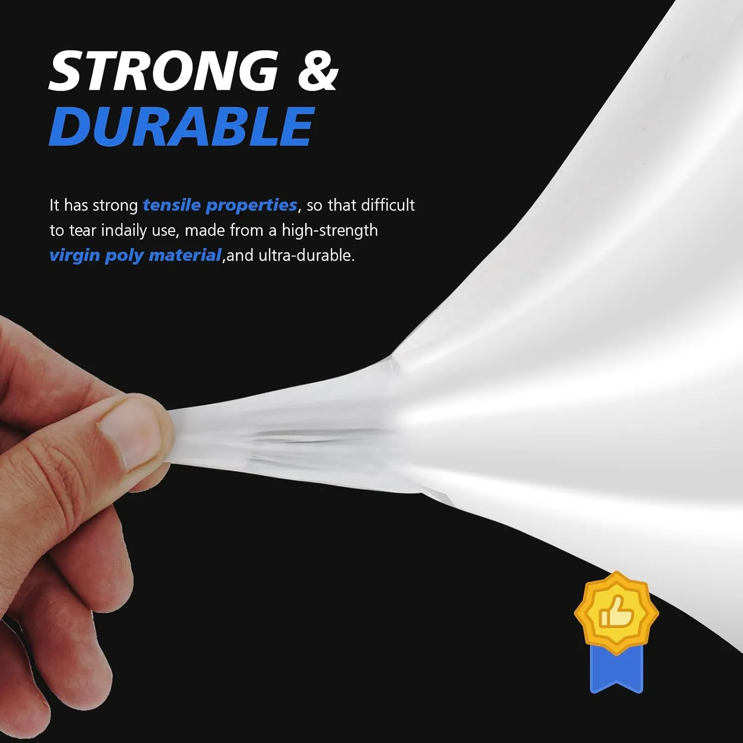 Crawl Space Vapor Barrier - 10 mil (10' x 50'), Thick Plastic sheeting, Drop Cloth Moisture Barrier Covering for Crawl Space Encapsulation, Heavy Duty Polyethylene Film, Black and White Panda Film