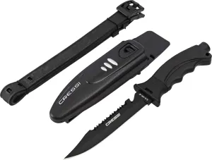 Cressi Borg, Long Blade Knife for Diving and Spearfishing Knife - Pointed & Blunt Tip