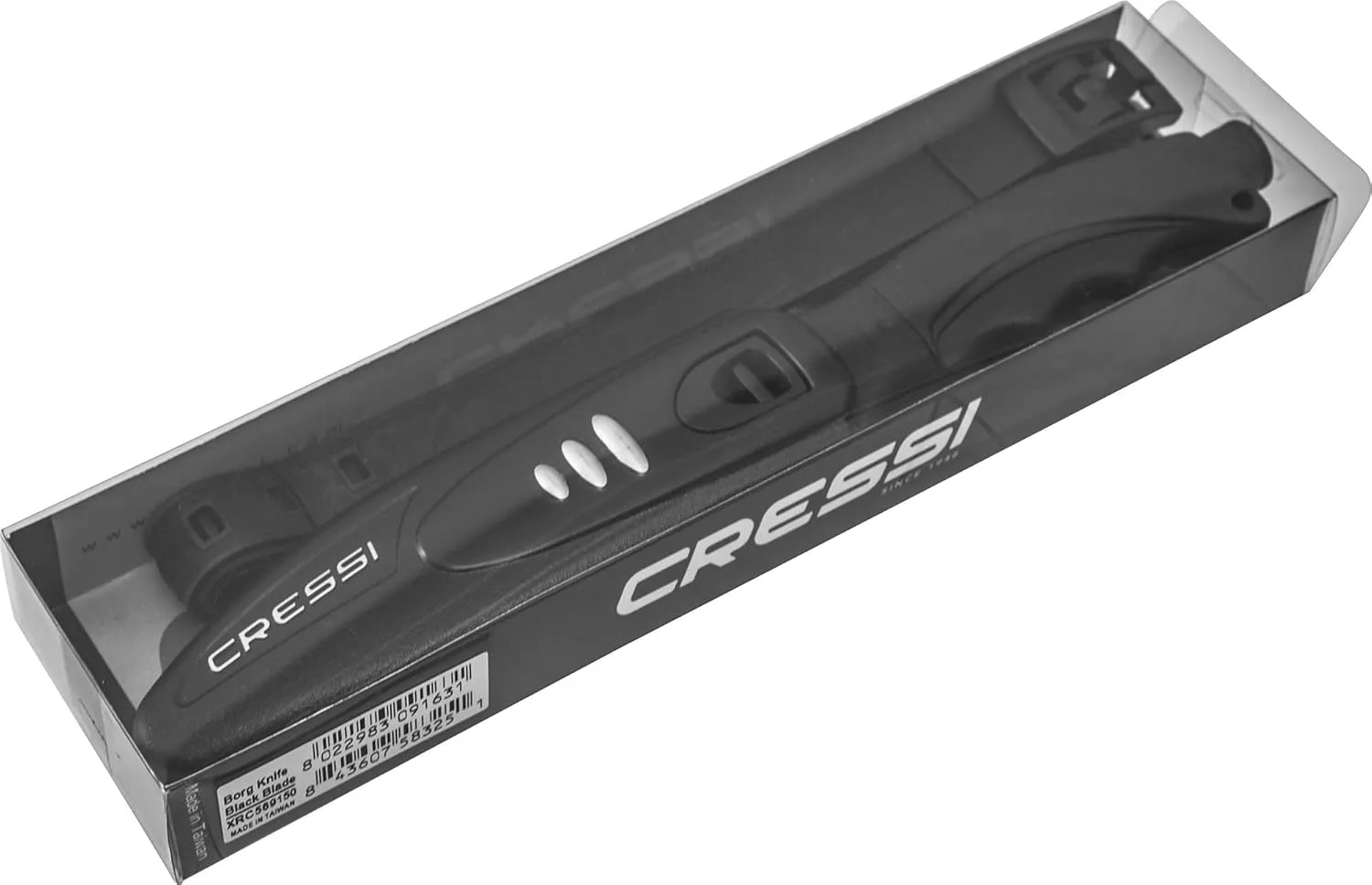 Cressi Borg, Long Blade Knife for Diving and Spearfishing Knife - Pointed & Blunt Tip