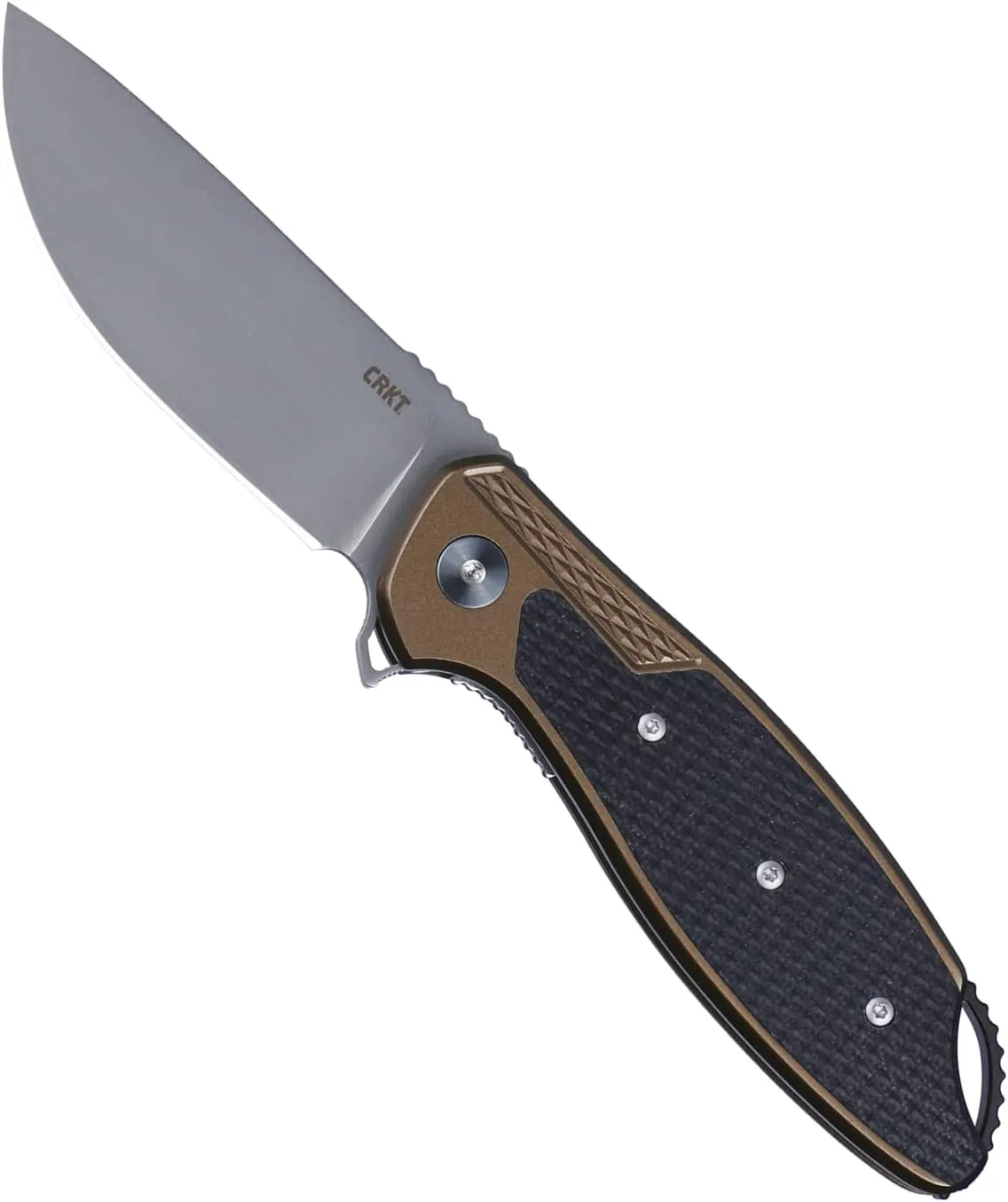 CRKT Jake EDC Folding Pocket Knife: Everyday Carry Plain Edge, Liner Lock, Aluminum Handle w/G10 Inlay K360GXP