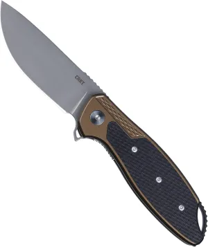 CRKT Jake EDC Folding Pocket Knife: Everyday Carry Plain Edge, Liner Lock, Aluminum Handle w/G10 Inlay K360GXP