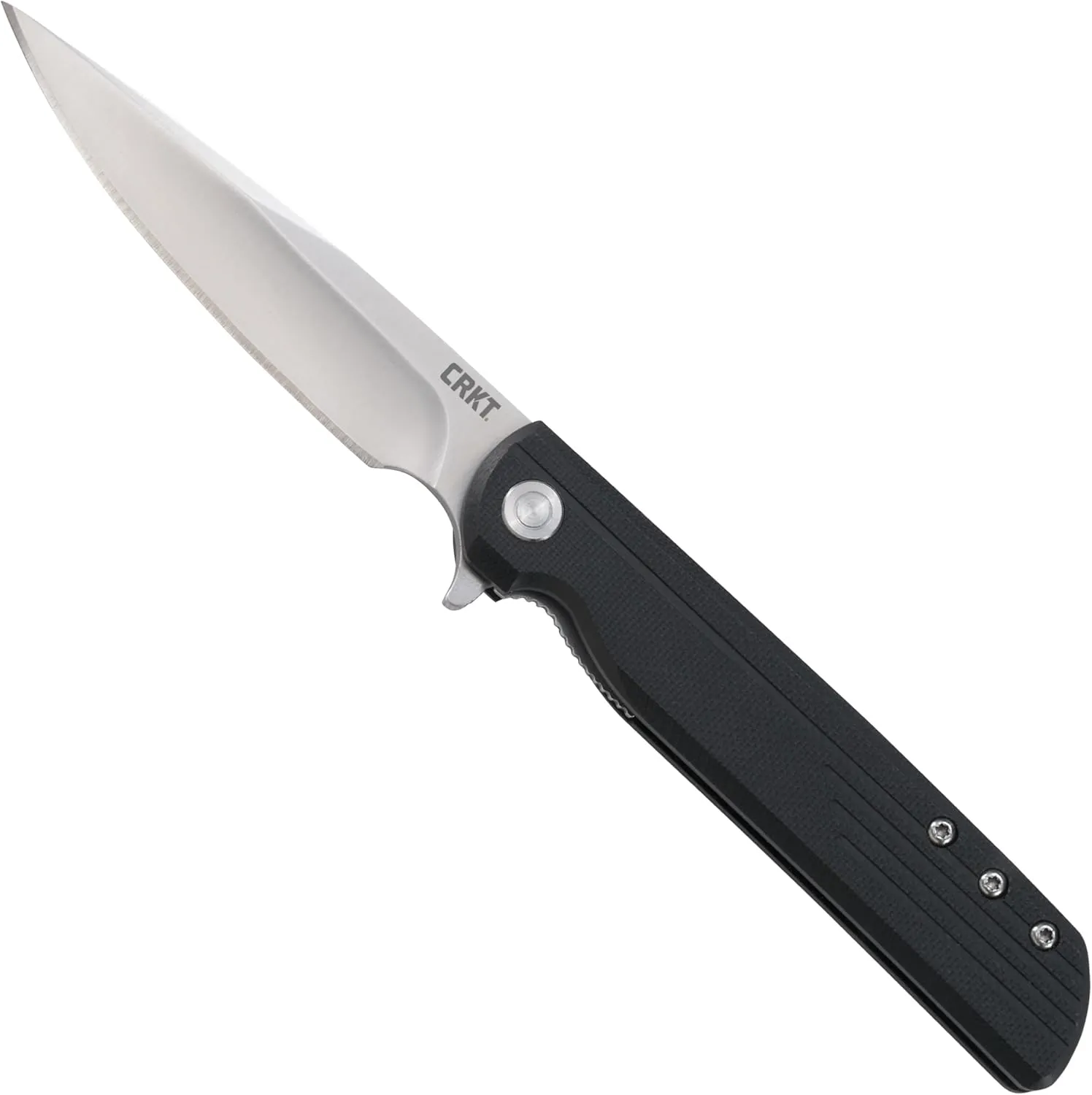 CRKT LCK   Folding Pocket Knife: Folder with Liner Lock, Drop Point Plain Edge Blade, Reinforced Nylon Handle with Pocket Clip 3801