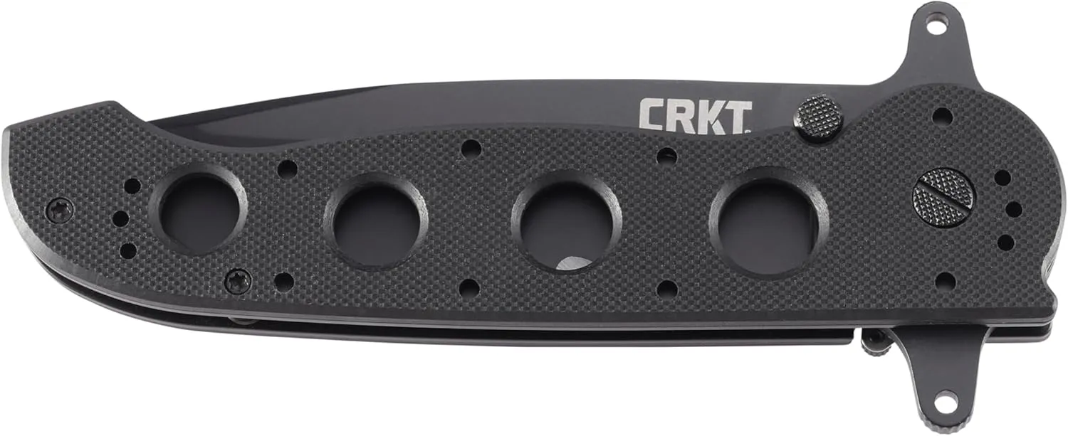 CRKT M16-14SFG EDC Folding Pocket Knife: Special Forces Everyday Carry, Black Serrated Edge Blade, Tanto, Automated Liner Safety, Dual Hilt, G10 Handle, 4-Position Pocket Clip