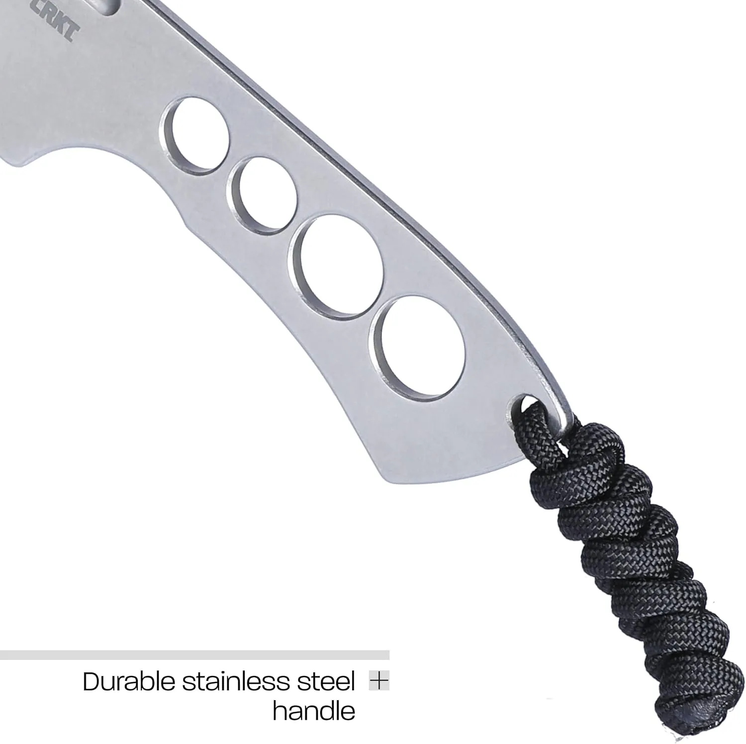 CRKT Razel Chisel Fixed Blade Knife: Everyday Carry Plain Edge, Stainless Steel Chisel Bevel w/Pocket Carry Sheath 2130,Silver