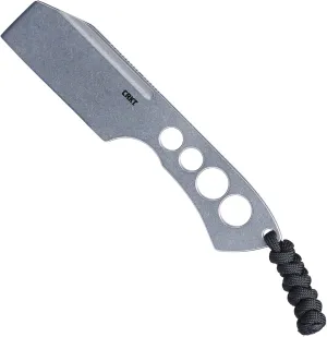 CRKT Razel Chisel Fixed Blade Knife: Everyday Carry Plain Edge, Stainless Steel Chisel Bevel w/Pocket Carry Sheath 2130,Silver
