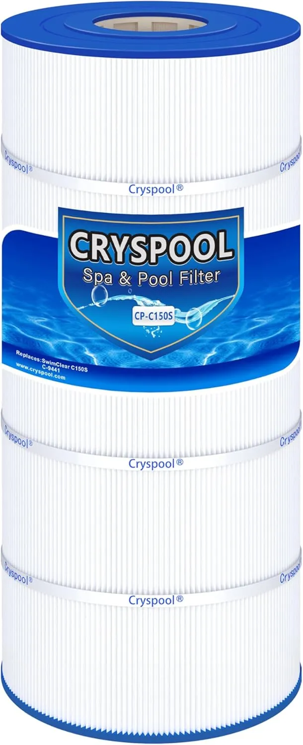 Cryspool® C150S Filter Compatible with CX150XRE, SwimClear C150S, cs150e, C-9441, PA150S, 150 Sq. Ft Pool Filter Cartridge, 1 Pack