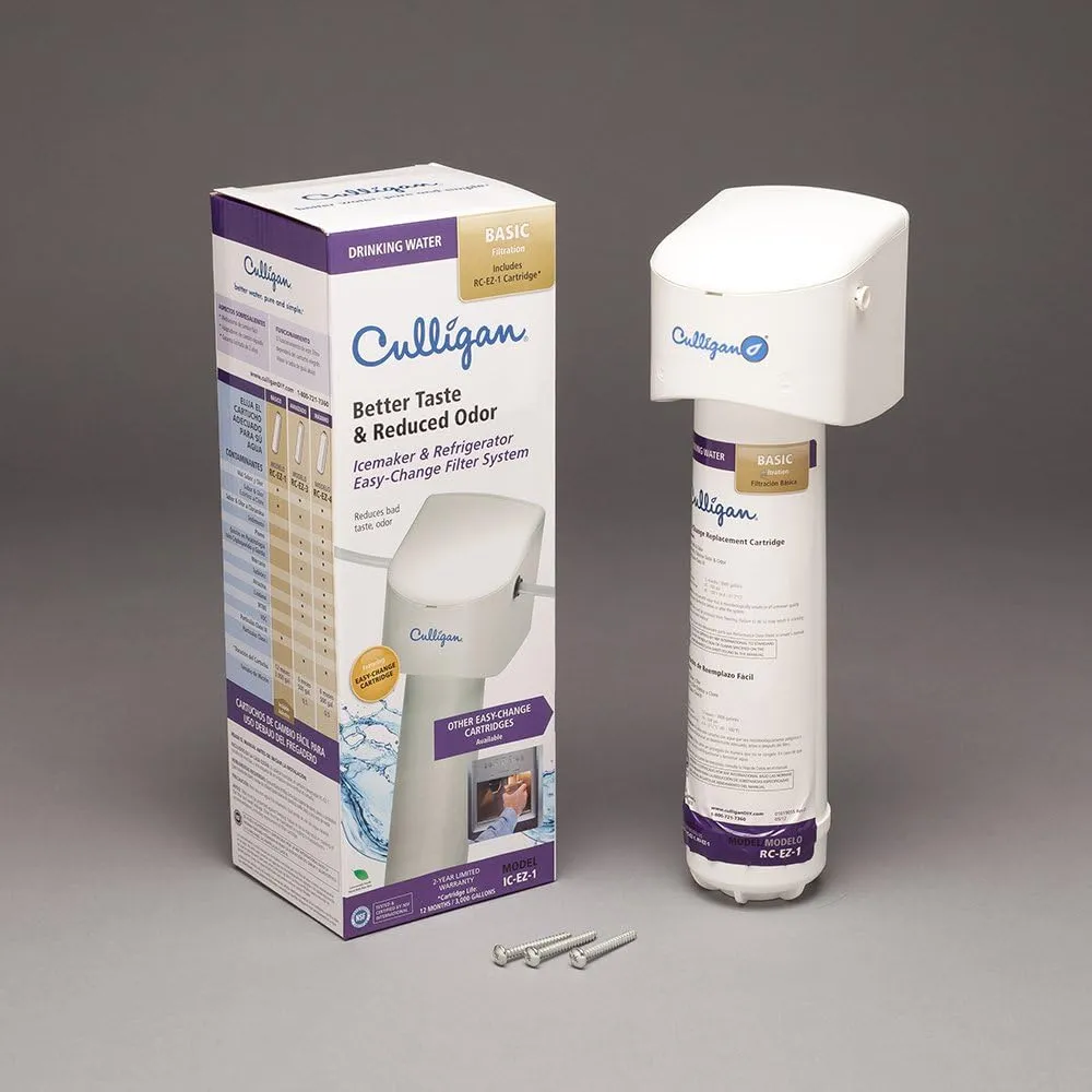Culligan IC Change Basic Inline Icemaker and Refrigerator Filtration System, EZ-1 (Good), White