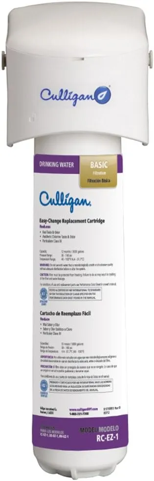 Culligan IC Change Basic Inline Icemaker and Refrigerator Filtration System, EZ-1 (Good), White