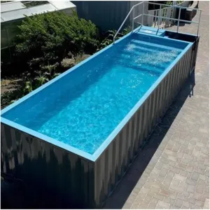 Customized Above Ground Shipping Container Swimming Pool Large Size 20ft 40ft Prefabricated Outdoor Entertainment Open-air Swimming Pool for Sale