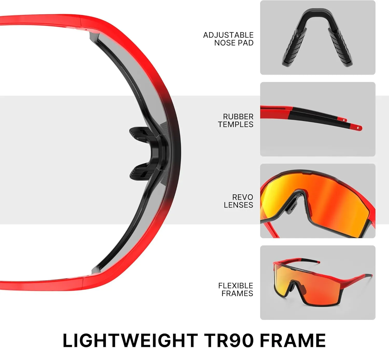 Cycling Glasses Polarized Sports Sunglasses for Men Women Youth Baseball Running Driving Golf