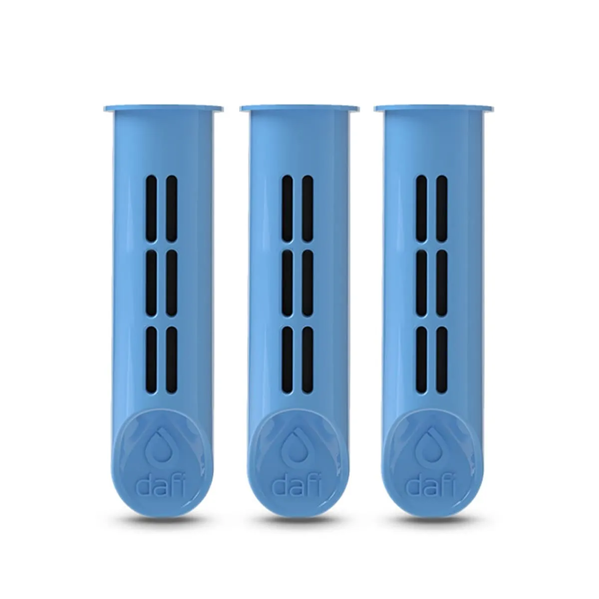 DAFI Water Bottle Filter Replacement BLUE | Set of 3 | Efficiency 40 gal | straw water filter, personal filter replacements, pure water, office, home, travel | Made in Europe