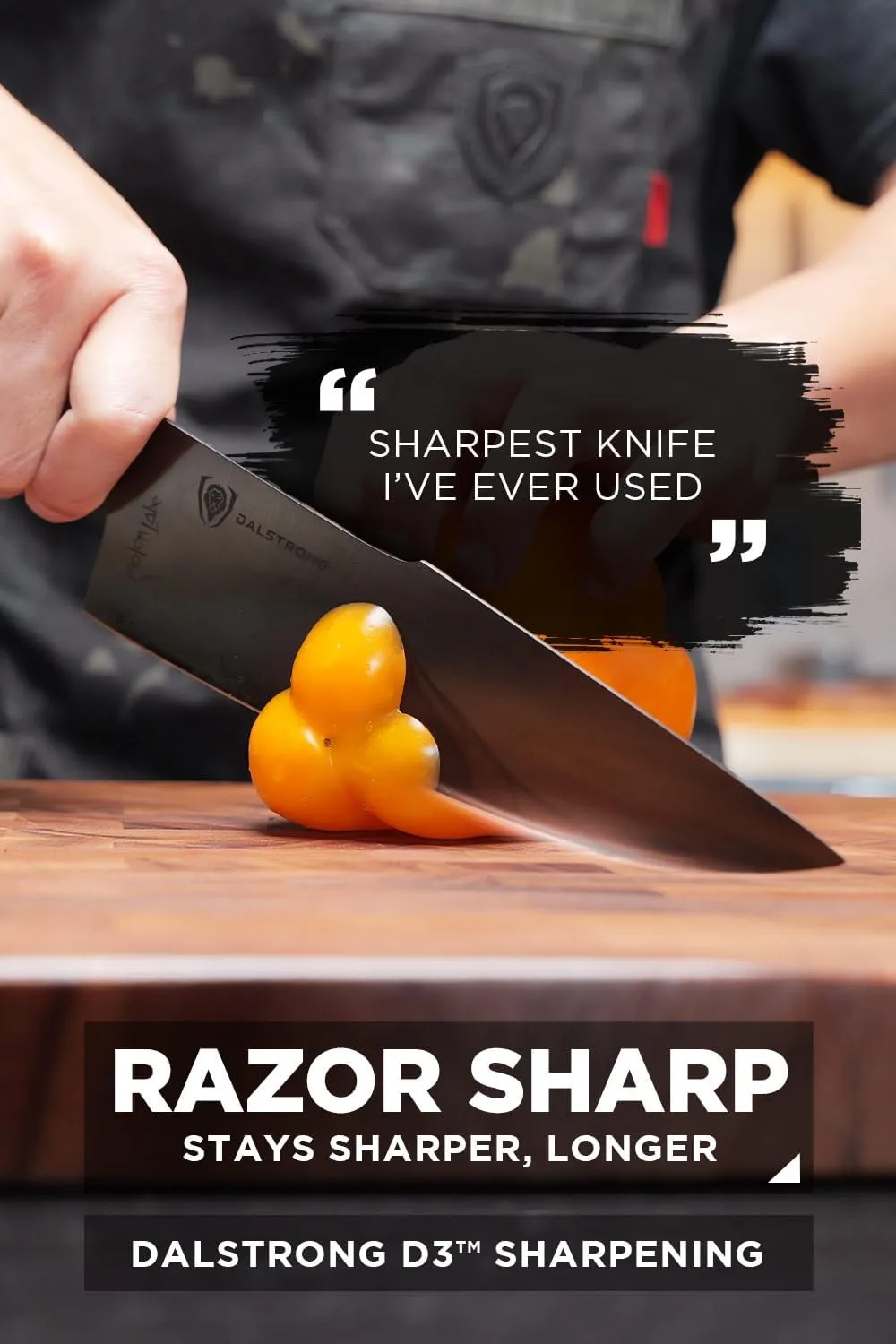 Dalstrong Chef Knife - 8 inch - Spartan Ghost Series - American Forged S35VN Powdered Steel Kitchen Knife - Maple & Red Resin Handle - Razor Sharp Cooking Knife