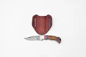 Damascus steel pocket knife Limited Run Walnut