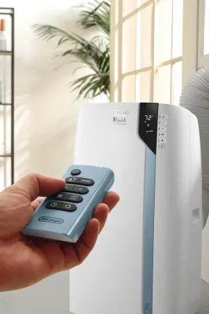 De'Longhi PACEX390UVcare-6AL WH PAC Portable Air Conditioner, Dehumidifier, Fan & UV-Carelight, 14000 BTU   UV CARE, White (Renewed)