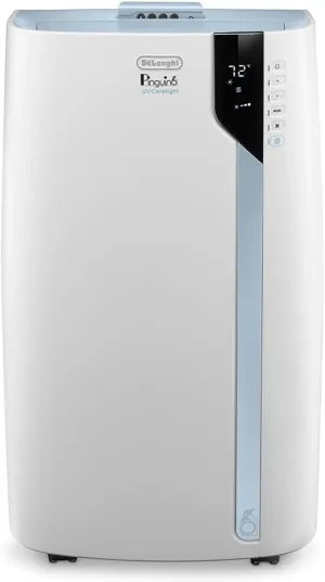 De'Longhi PACEX390UVcare-6AL WH PAC Portable Air Conditioner, Dehumidifier, Fan & UV-Carelight, 14000 BTU   UV CARE, White