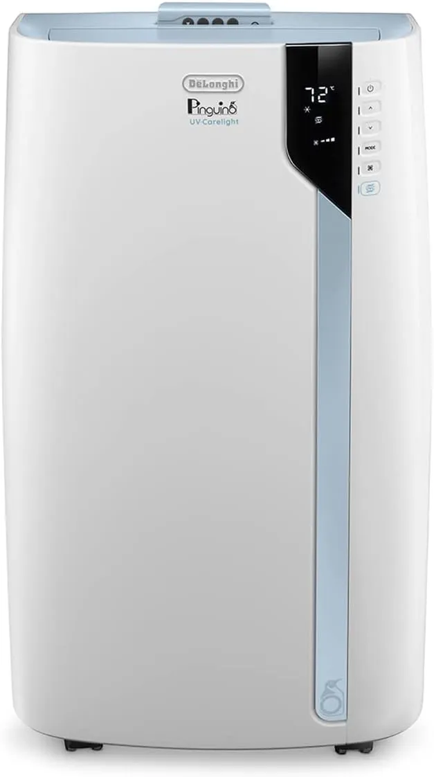 De'Longhi PACEX390UVcare-6AL WH PAC Portable Air Conditioner, Dehumidifier, Fan & UV-Carelight, 14000 BTU   UV CARE, White
