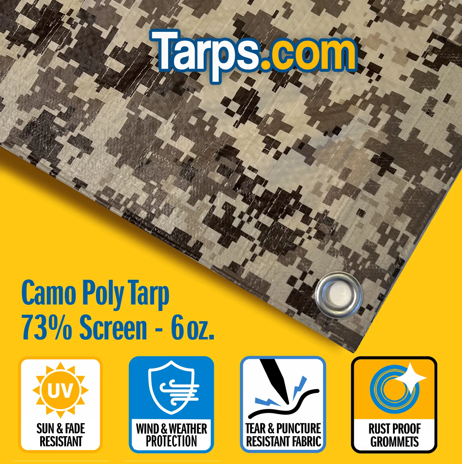 Desert Camouflage Medium Duty Poly Tarps