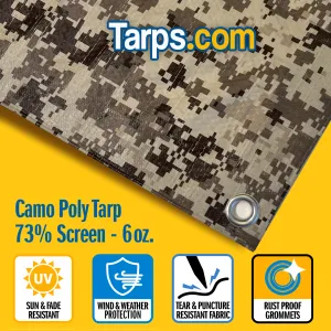 Desert Camouflage Medium Duty Poly Tarps