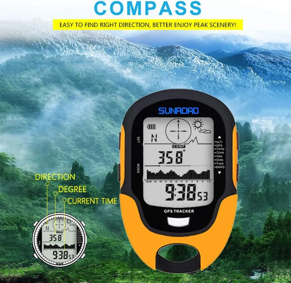 Digital Altimeter Portable Compass with Weather Forecast Multi Function Altimeter Barometer for Hiking, Camping, RVs and Outdoor Activities