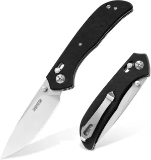 Dispatch Axis Lock Folding Pocket Knife with Clip, 3.58" 8Cr13MoV Steel Drop Point Blade and G10 Handle, Crossbar Lock Knives EDC Knife for Men Women Camping Hiking Survival Pocket Knife
