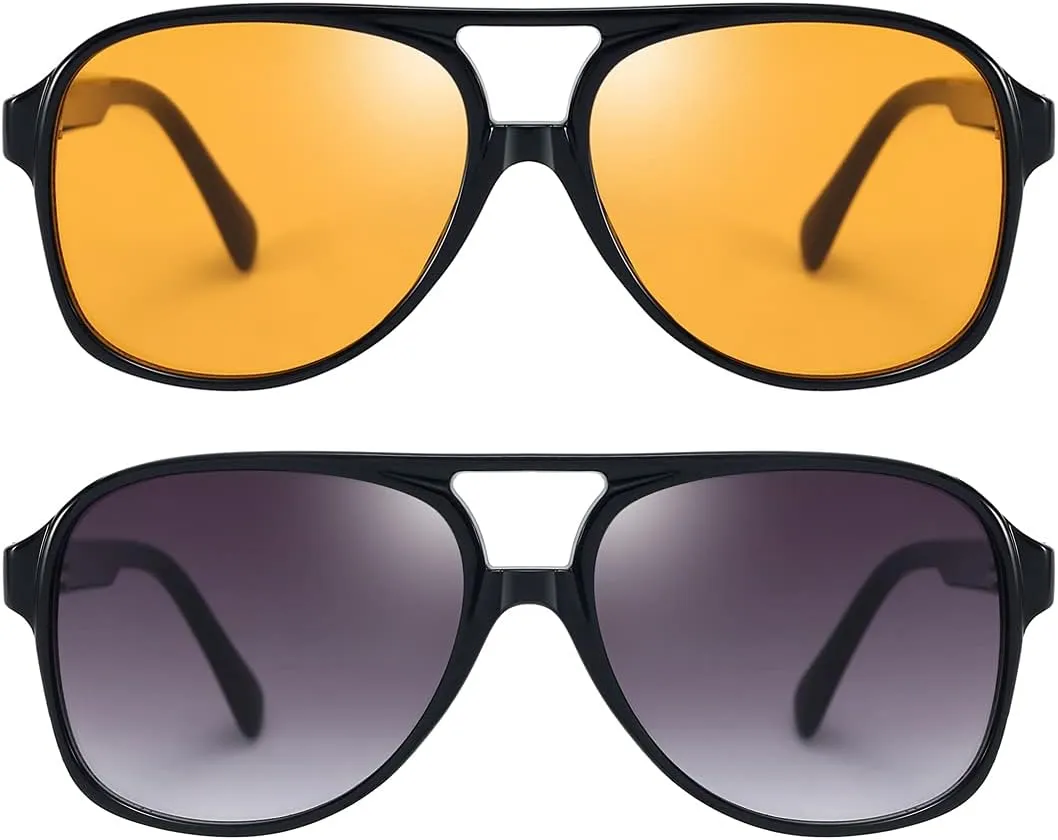 Dollger Retro Aviator Sunglasses for Women Men Classic Vintage Large Square Frame 70s 80s Sun Glasses