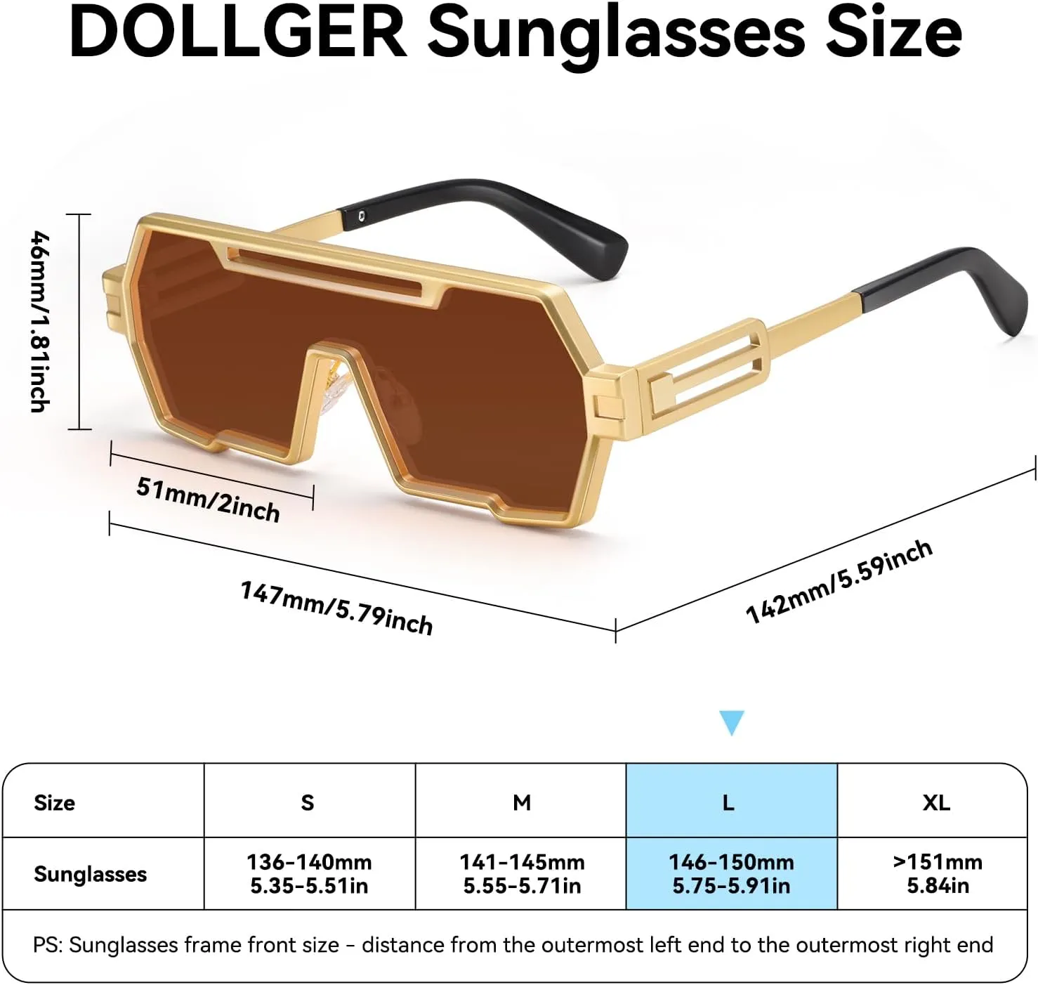 Dollger Retro Steampunk Sunglasses Men Trendy One Piece Irregular Metal Sunglasses