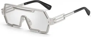 Dollger Retro Steampunk Sunglasses Men Trendy One Piece Irregular Metal Sunglasses