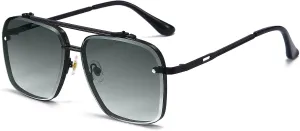 Dollger Square Aviator Sunglasses for Men and Women Fashion Metal Vintage Gradient Shades Sunglasses UV400 Protection