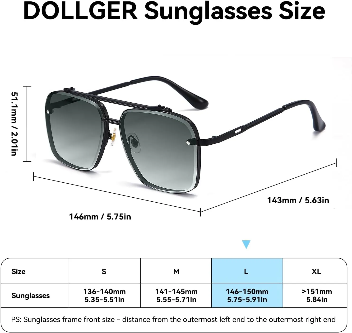 Dollger Square Aviator Sunglasses for Men and Women Fashion Metal Vintage Gradient Shades Sunglasses UV400 Protection