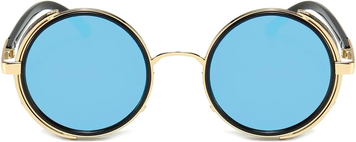 Dollger Steampunk Vintage Retro Round Sunglasses Metal Circle Frame
