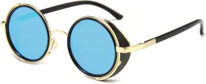 Dollger Steampunk Vintage Retro Round Sunglasses Metal Circle Frame