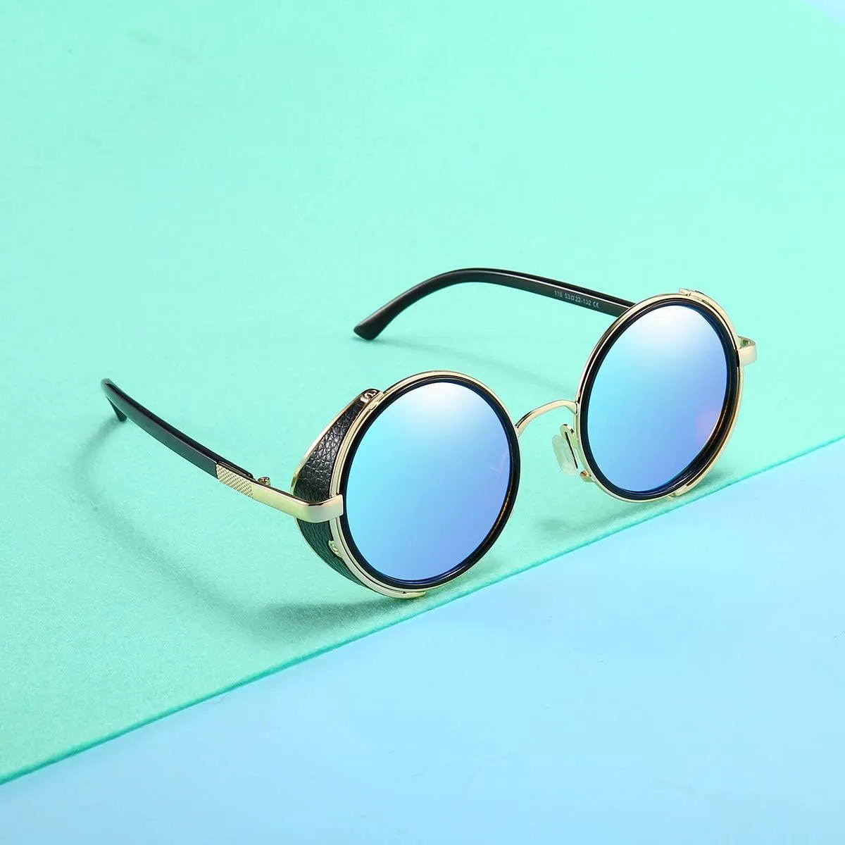 Dollger Steampunk Vintage Retro Round Sunglasses Metal Circle Frame