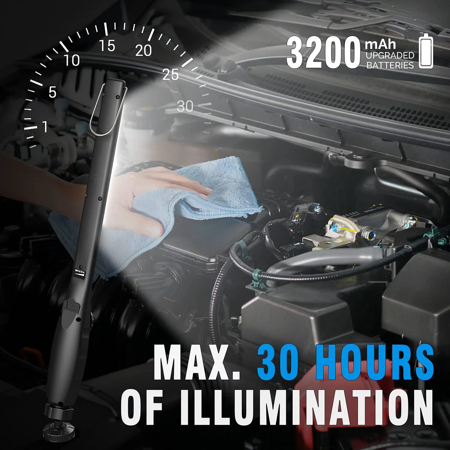 Dr. Prepare LED Work Light, 700 Lumens Rechargeable Work Lights, Cordless Portable Magnetic COB LED Work Light, Inspection Light for Car Repair, Home, Garage, Emergency
