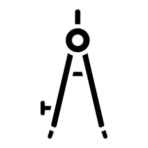 Drafting Compass Glyph Icon
