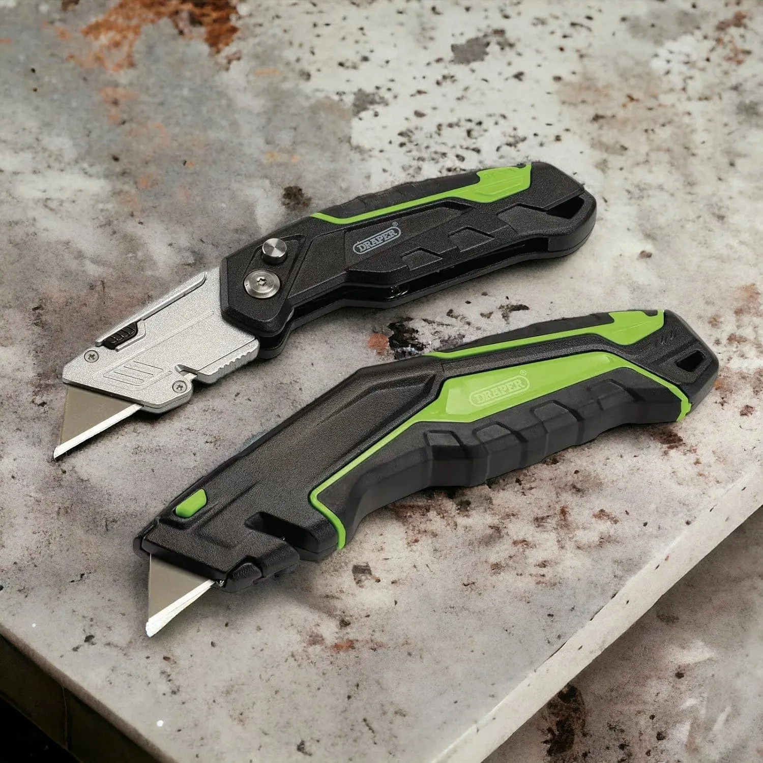 Draper 4773 04773 Retractable & Folding Trimming Knife Set with 10 x SK2 Two Notch Blades
